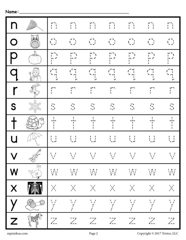 Lowercase Letter Tracing Worksheets! | Letter Tracing