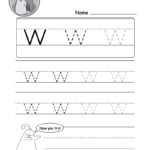 Lowercase Letter "w" Tracing Worksheet   Doozy Moo