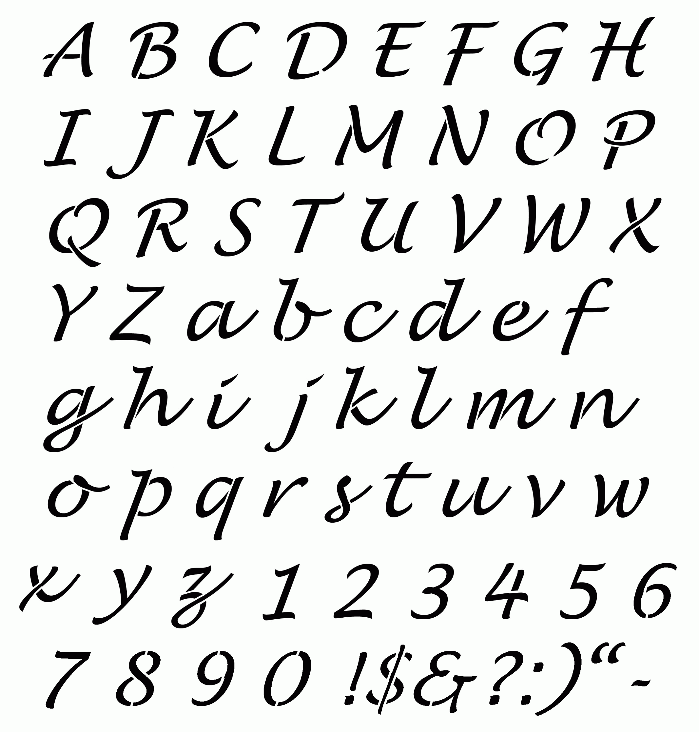 Lucinda Stencil | Alphabet Stencils, Free Stencils inside Alphabet Tracing Stencils