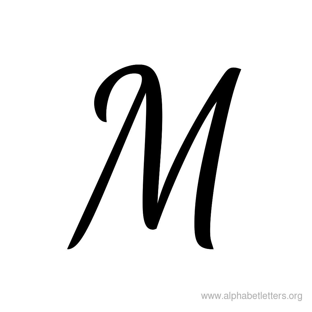 Cursive Alphabet M | AlphabetWorksheetsFree.com