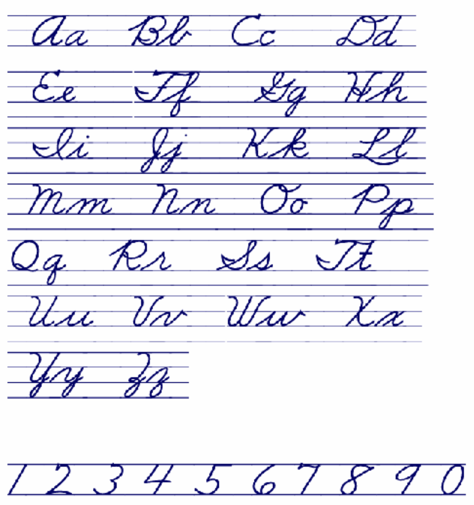 cursive alphabet printable chart alphabetworksheetsfreecom