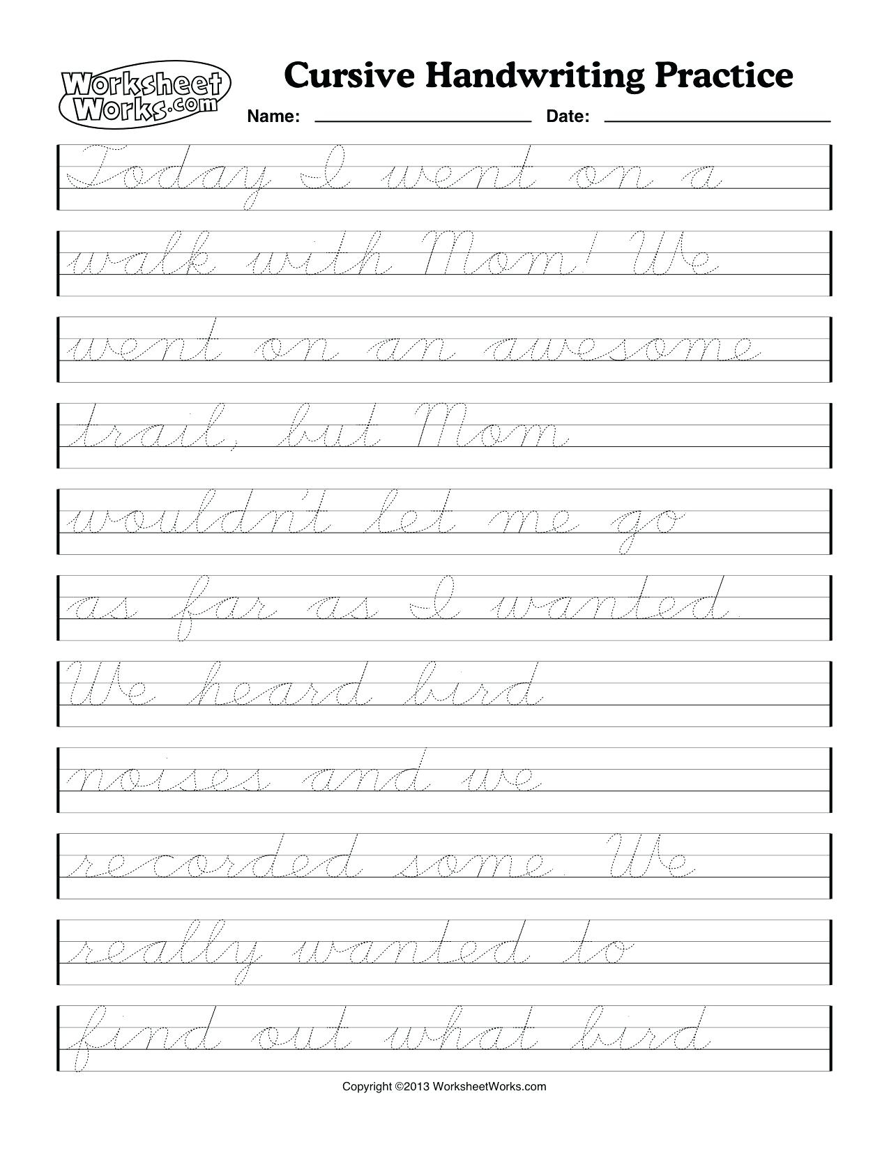 Math Worksheet : Cursive Writing Practice Pages Printables