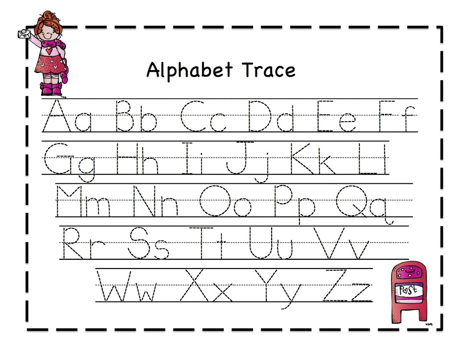 Math Worksheet : Free Letter Tracing Worksheets For intended for Pre-K Alphabet Tracing Pages