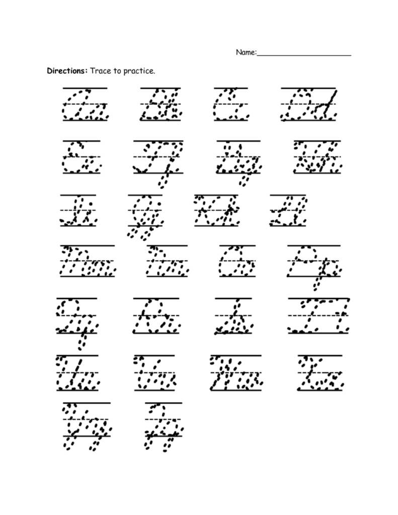 Math Worksheet ~ Free Printable Cursive Alphabet Writing Math Worksheet ~ Free Printable Cursive Alphabet Writing