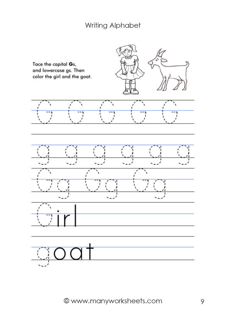 Math Worksheet : Letter G Worksheet Tracing And Handwriting With Regard To Letter G Tracing Worksheets Preschool