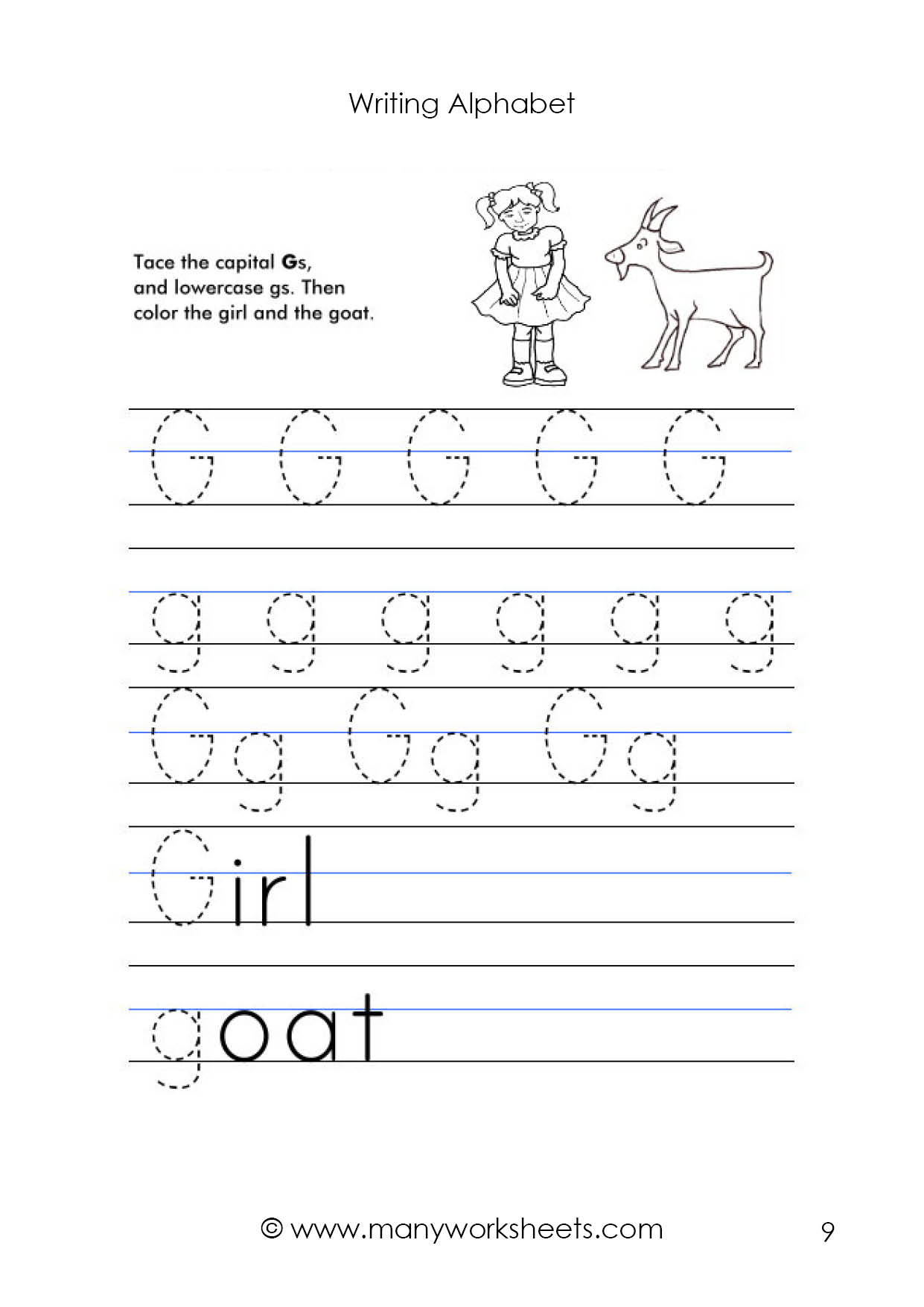Math Worksheet : Letter G Worksheet Tracing And Handwriting with regard to Letter G Tracing Worksheets Preschool
