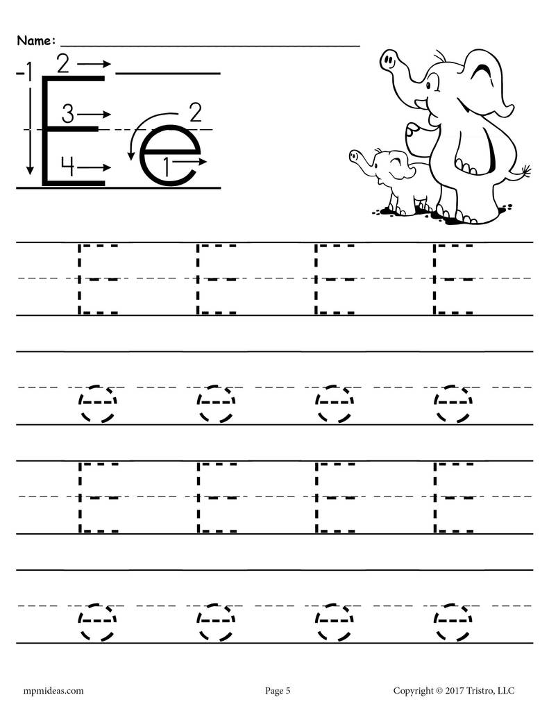 Letter E Tracing Worksheets Pdf AlphabetWorksheetsFree
