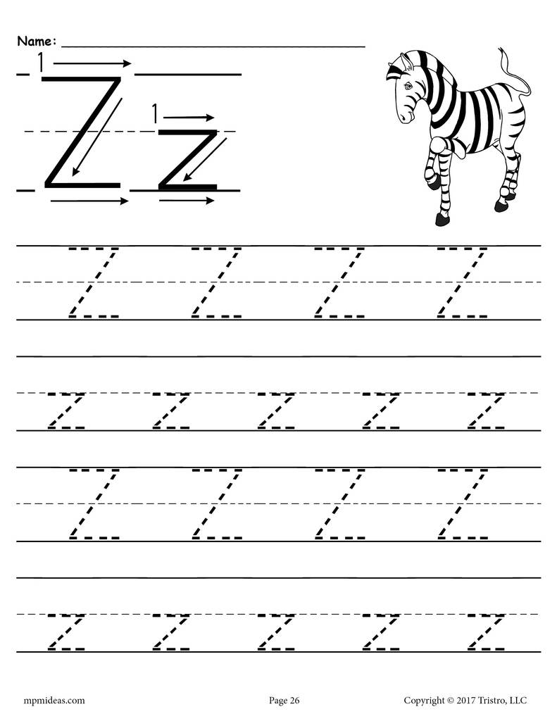 Math Worksheet : Printable Alphabet Lettercing Worksheets inside Letter Z Tracing Sheet