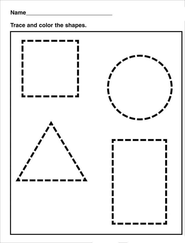 Math Worksheet : Tracing Shape Preschool Free Printableeets