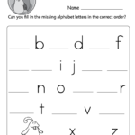 Missing Letter Worksheets (Free Printables)   Doozy Moo Throughout Alphabet Sequencing Worksheets