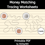 Money Matching Tracing Worksheets   Identifying Coins And