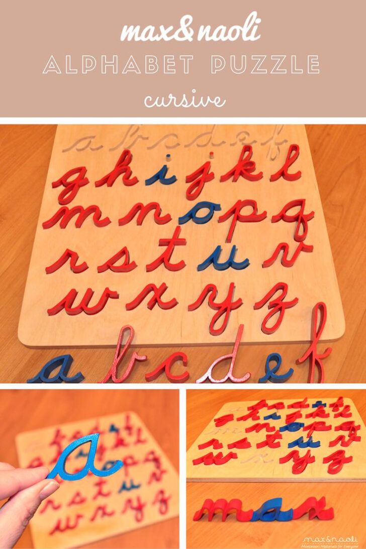 Montessori Curisve Alphabet Puzzle | AlphabetWorksheetsFree.com