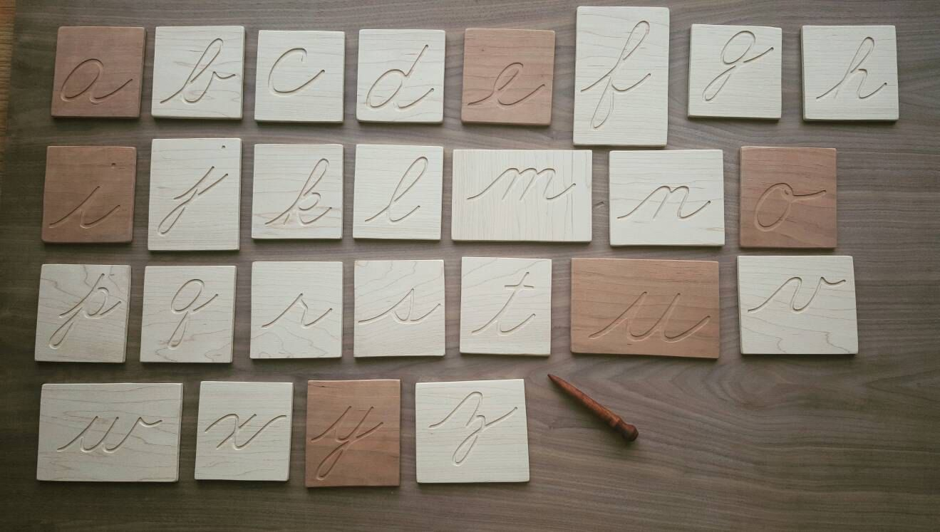 Montessori Cursive Letters, Lowercase Cursive Letters