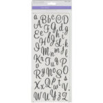 Multicraft Letters & Numbers Medley Clear Stickers Black Cur   Black  Cursive Alphabet