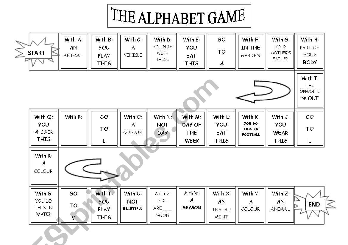 My Alphabet Game - Esl Worksheetnuroma intended for Alphabet Game Worksheets