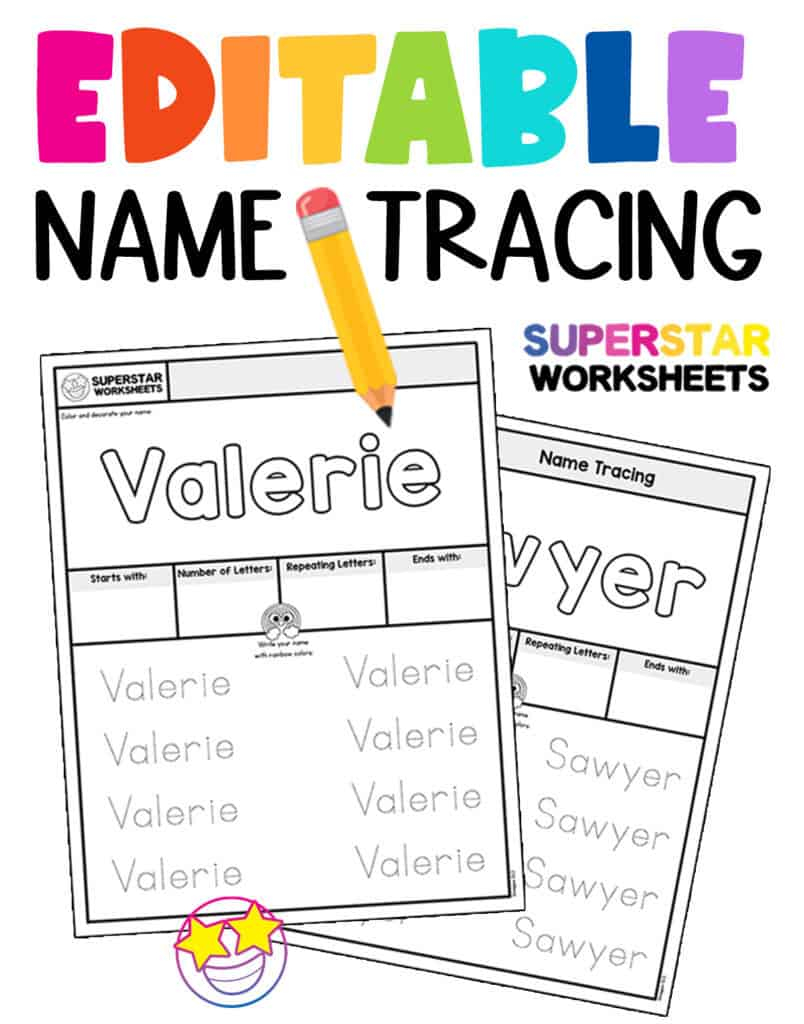 Name Tracing Worksheets   Superstar Worksheets