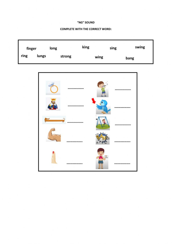 Ng Sound Worksheet Pertaining To Letter Ng Worksheets