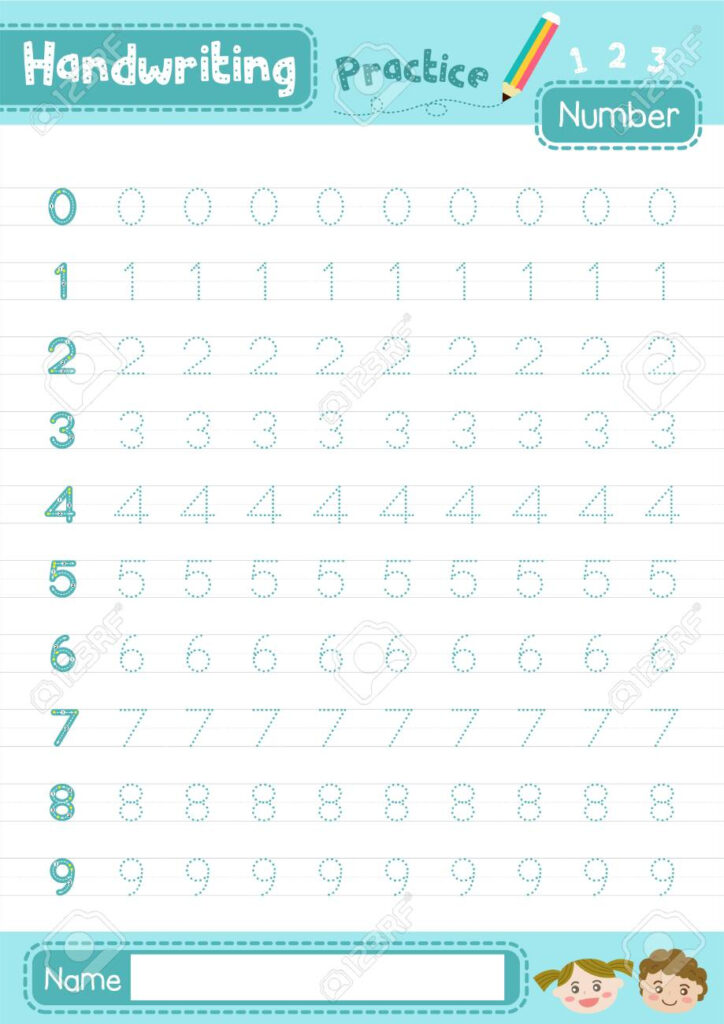 Number 0 10 Handwriting Practice Worksheet For Preschool Kids..