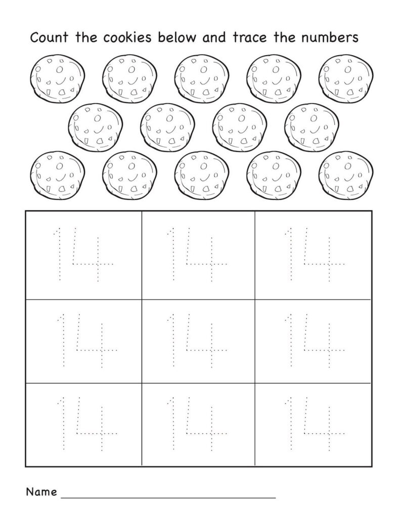 Number 14 Worksheets For Pre K In 2020 | Shapes Worksheet