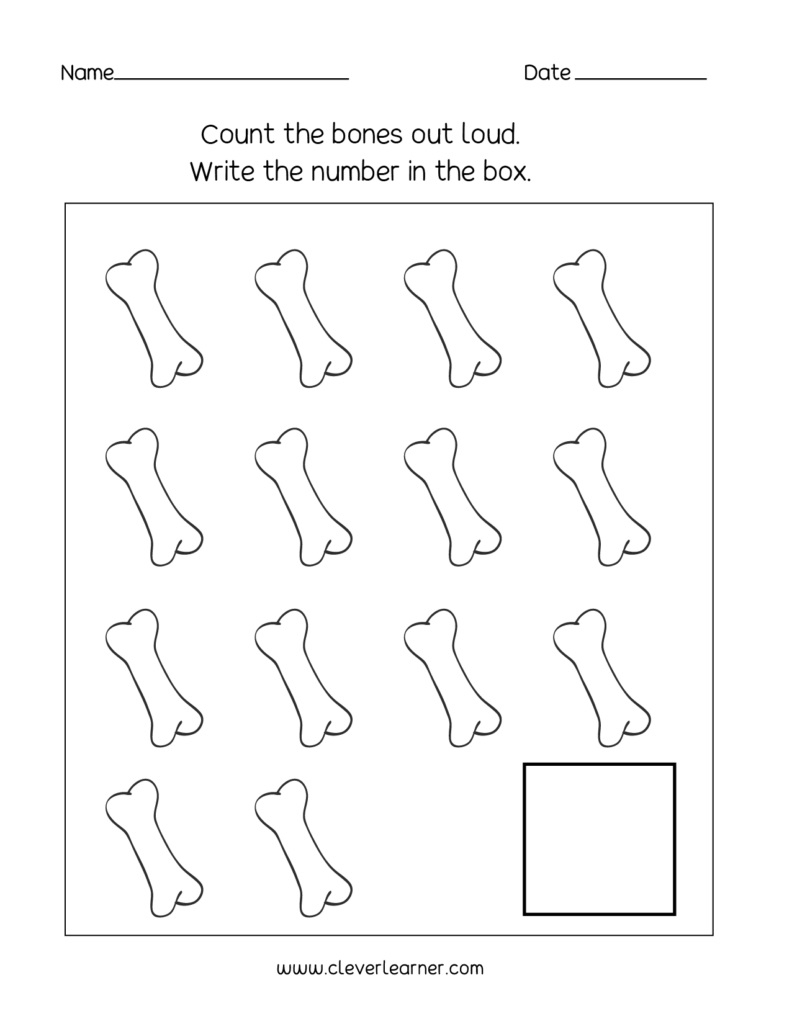 Number 14 Writing, Counting And Identification Printable