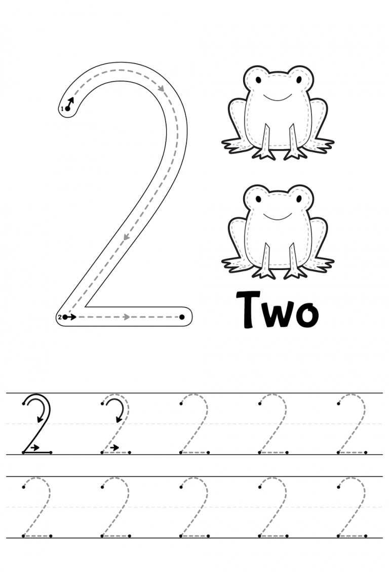 Number 2 Tracing Worksheets | Learning Printable | Numbers