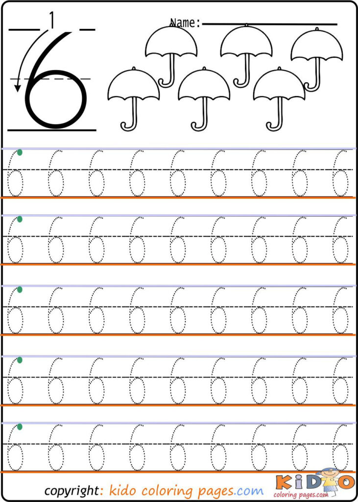 Number 6 Tracing Worksheets For Kindergarten In 2020 Number 6 Tracing Worksheets For Kindergarten In 2020