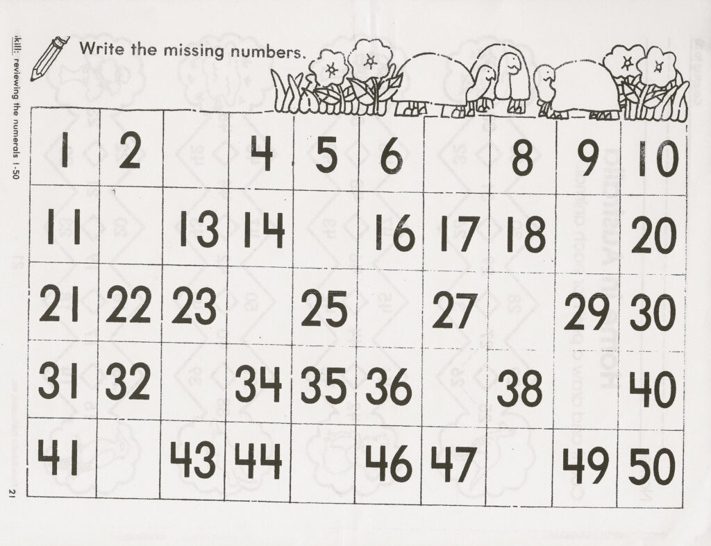 Number Charts To Print Activity Shelter Count And Trace