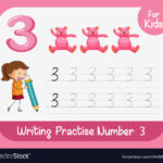 Number Three Tracing Alphabet Worksheets