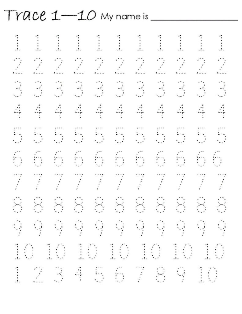 Number Trace Worksheets In Kids Learning Activities Tracing Number Trace Worksheets In Kids Learning Activities Tracing