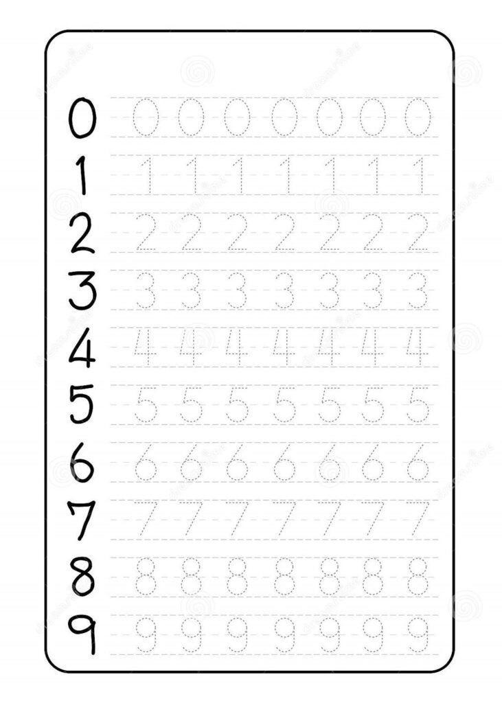 Number Trace Worksheets Tracing For Preschool Grade Word