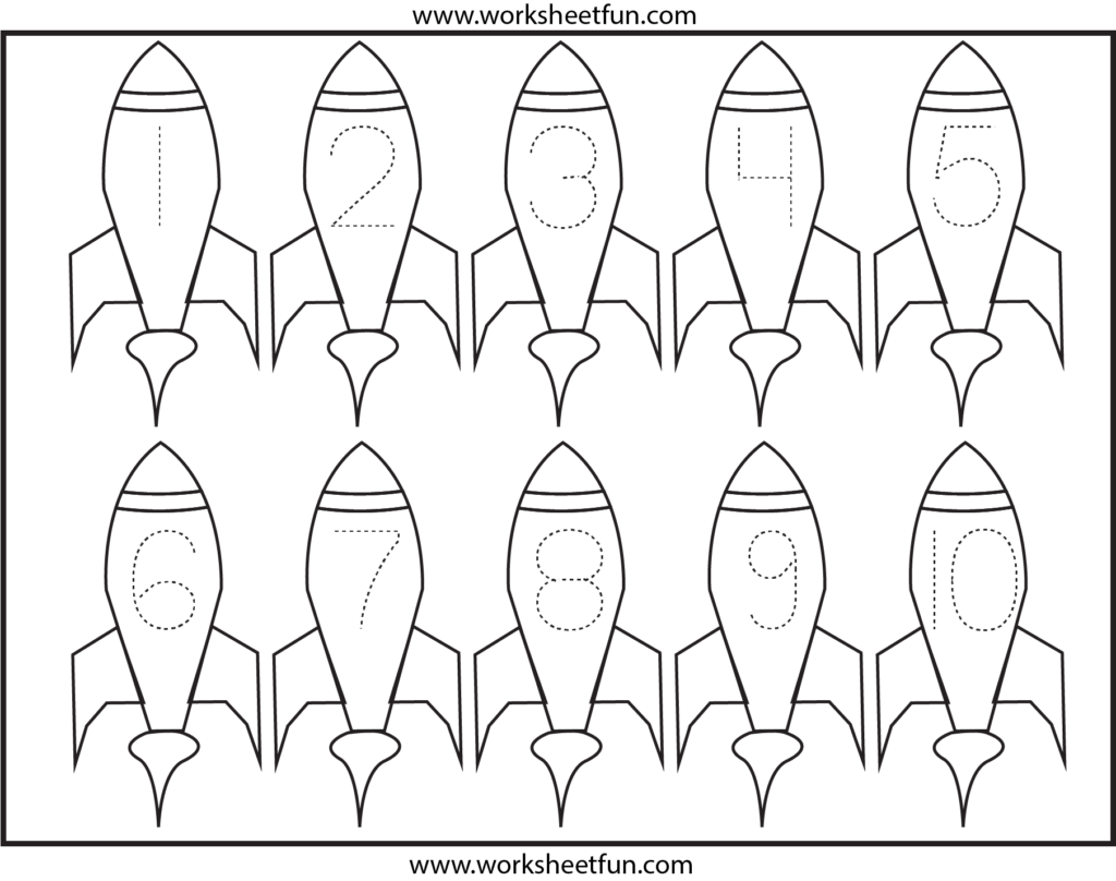 Number Tracing – 1 Worksheet | Space Preschool, Space Theme Number Tracing – 1 Worksheet | Space Preschool, Space Theme