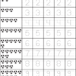 Number Tracing Lines Box Numbers To Worksheet Page Art