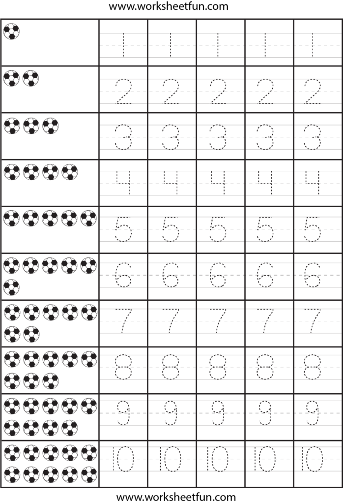 Number Tracing Lines Box Numbers To Worksheet Page Art