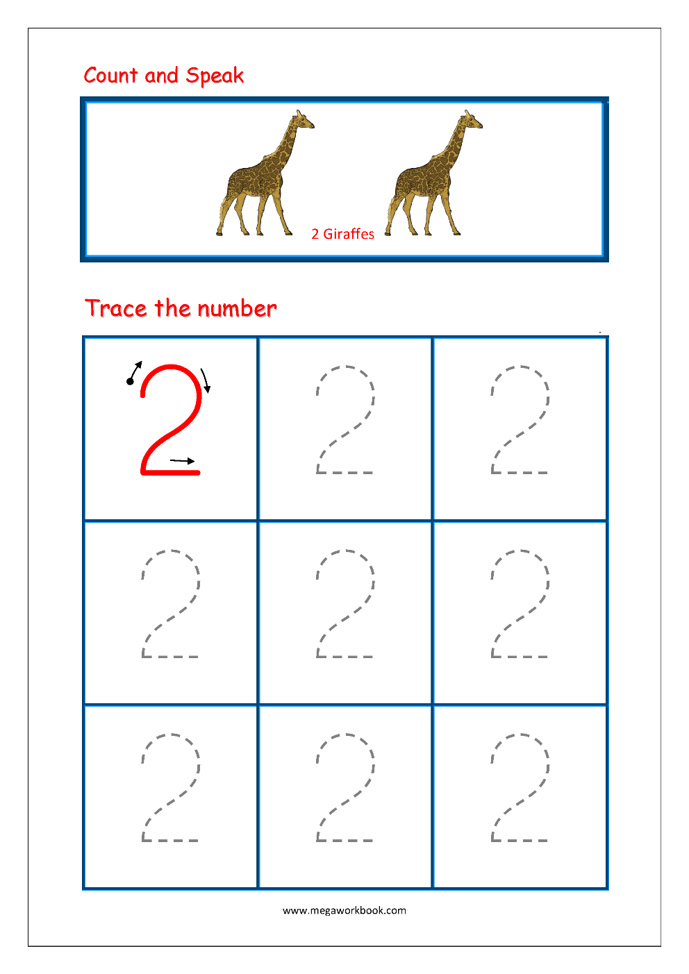 Number Tracing - Tracing Numbers - Number Tracing Worksheets