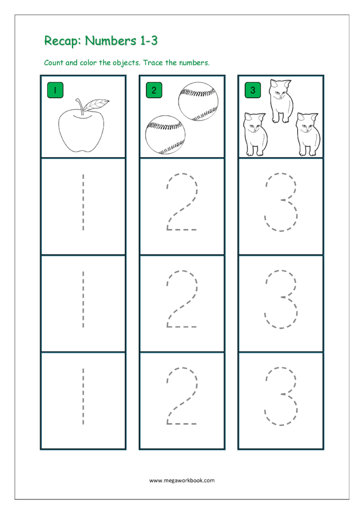 Number Tracing   Tracing Numbers   Number Tracing Worksheets