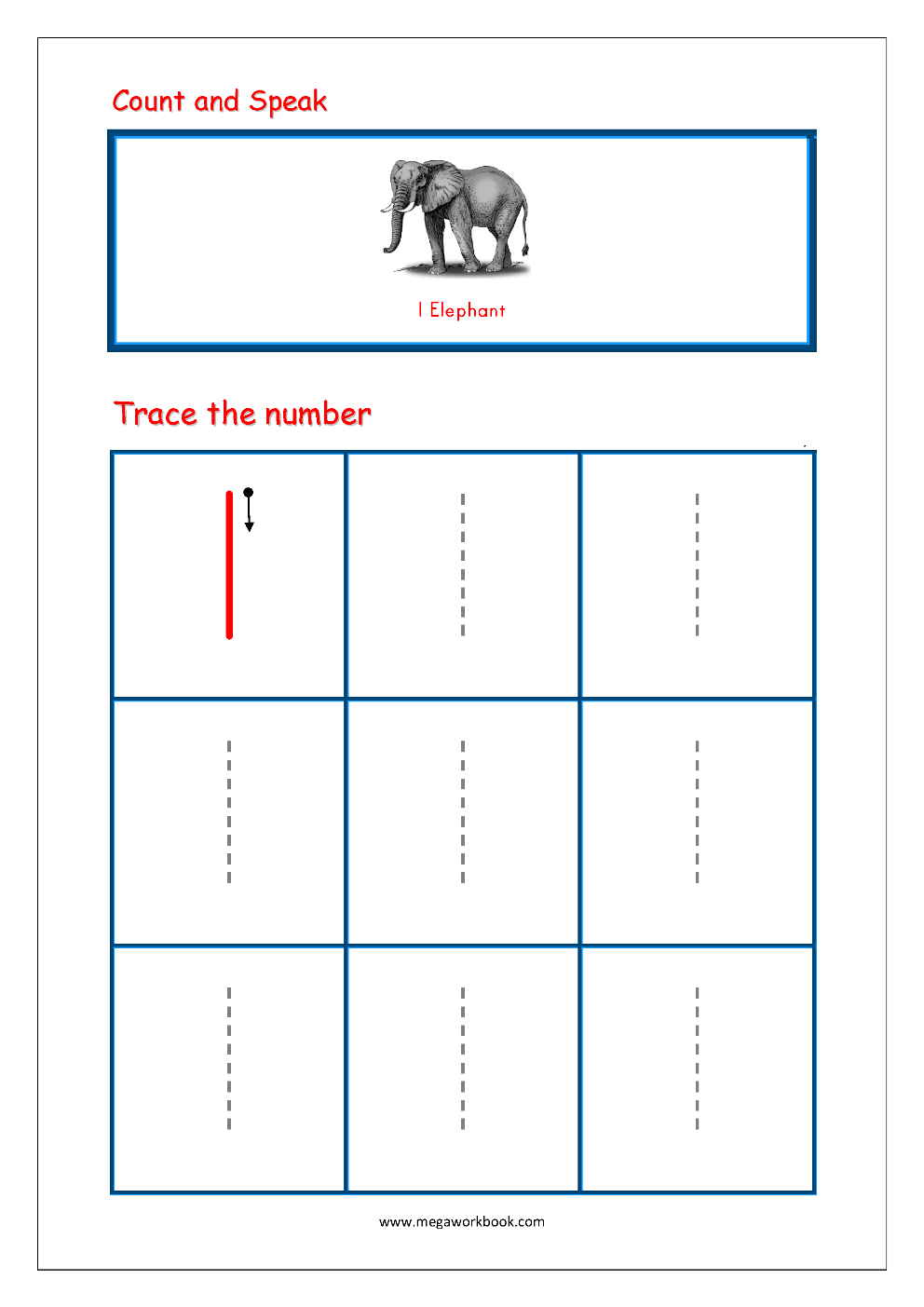 Number Tracing - Tracing Numbers - Number Tracing Worksheets