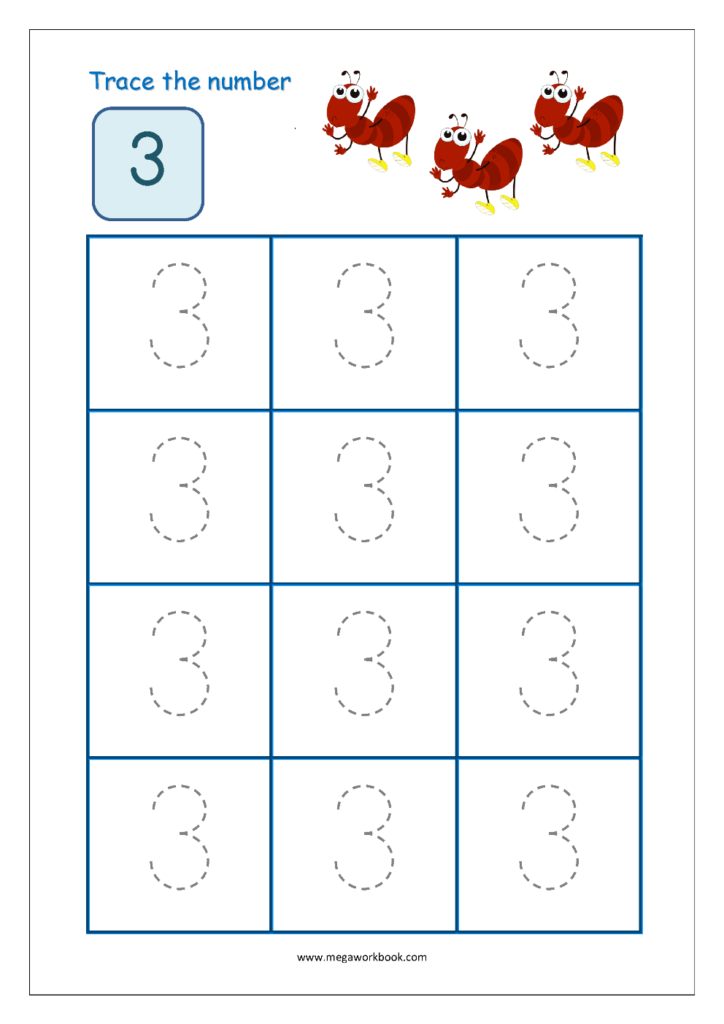 Number Tracing   Tracing Numbers   Number Tracing Worksheets