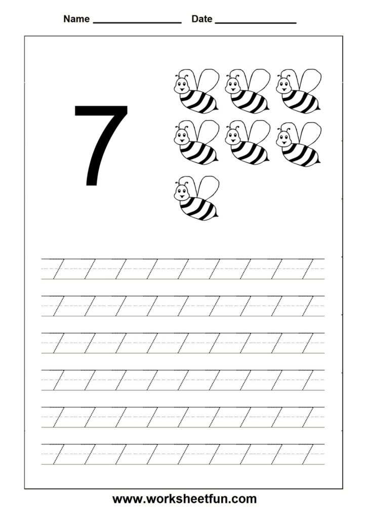 Number Tracing Worksheet 7 | Numbers Preschool, Tracing Number Tracing Worksheet 7 | Numbers Preschool, Tracing
