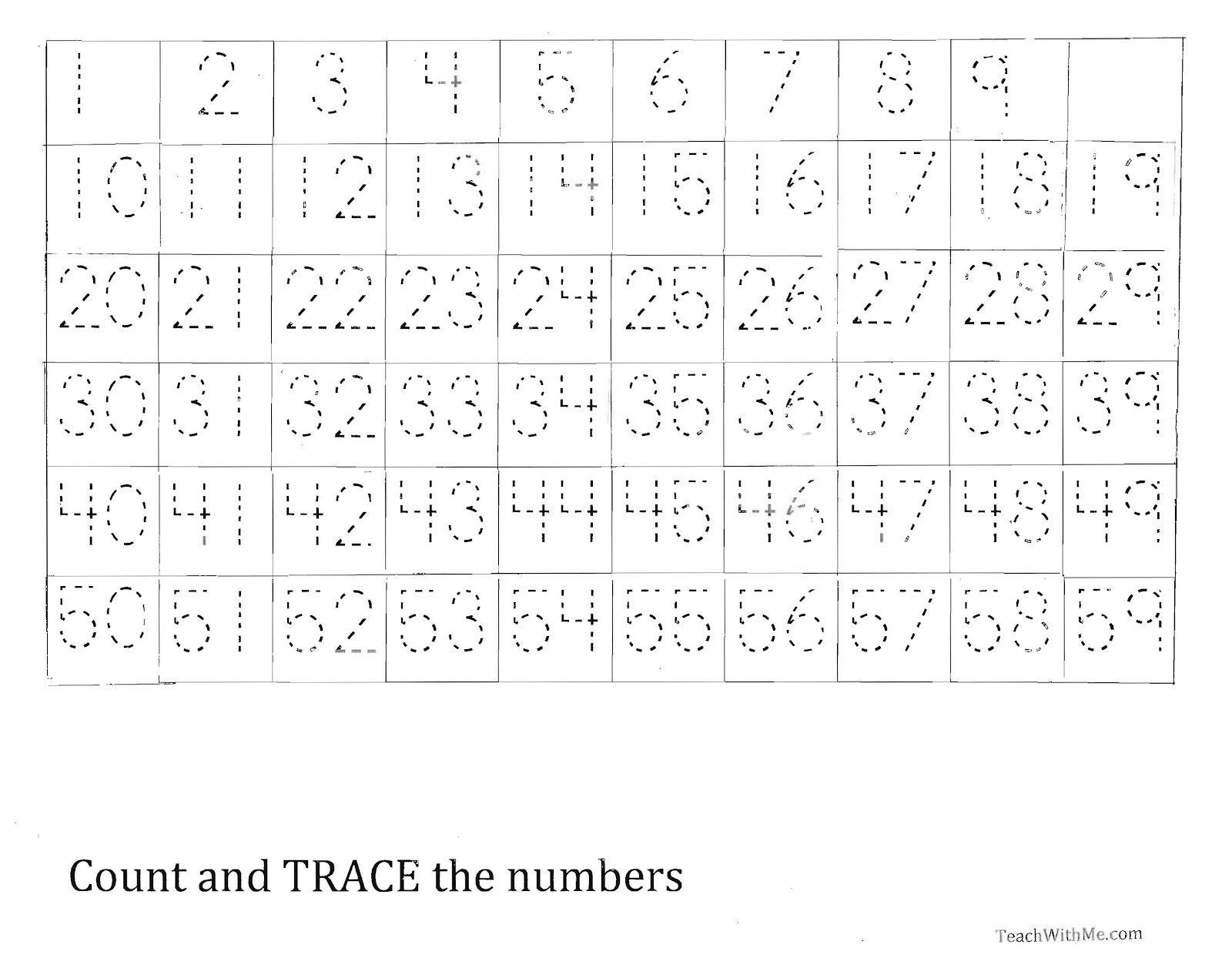 Number Tracing Worksheet Printable Worksheets And Numbers To