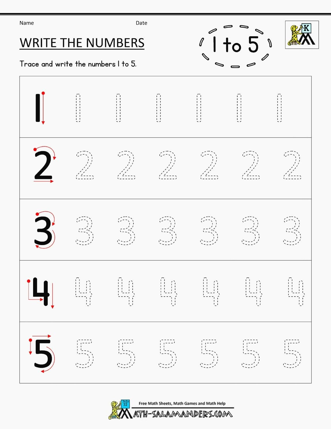 Number Tracing Worksheets 1 20 7 Practice Writing Numbers 1