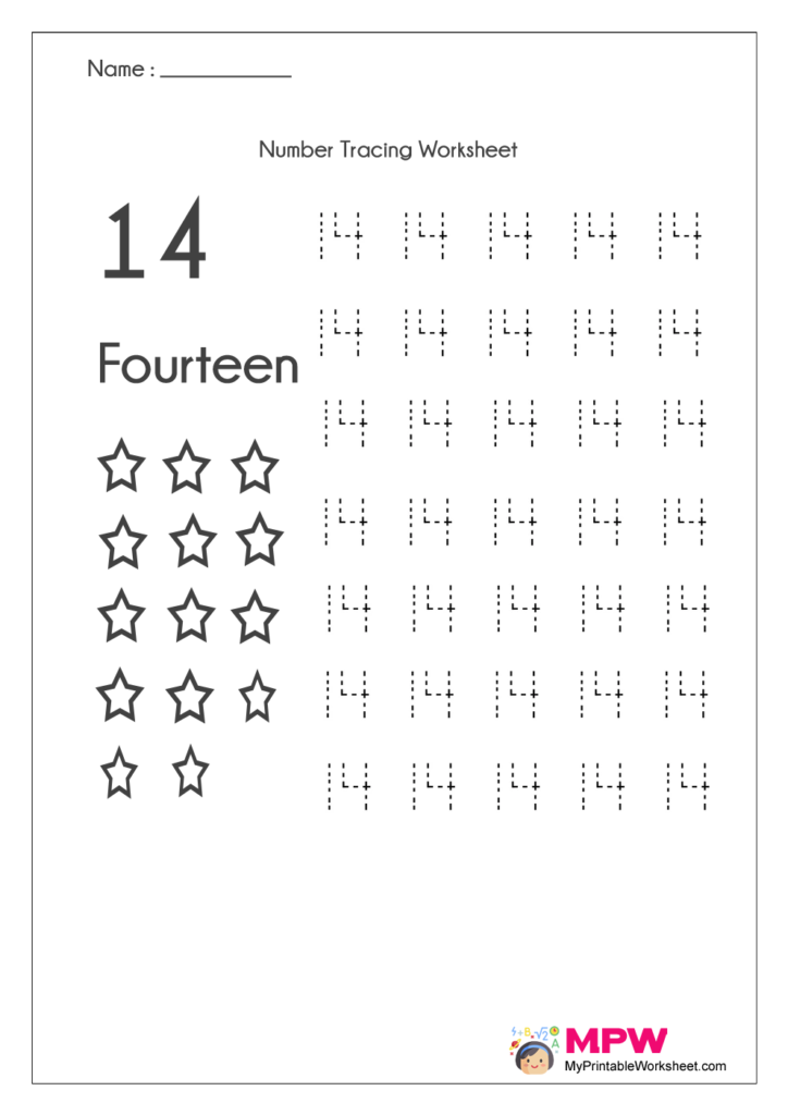 Number Tracing Worksheets 1 20, Dotted Line Number Tracing 1 10