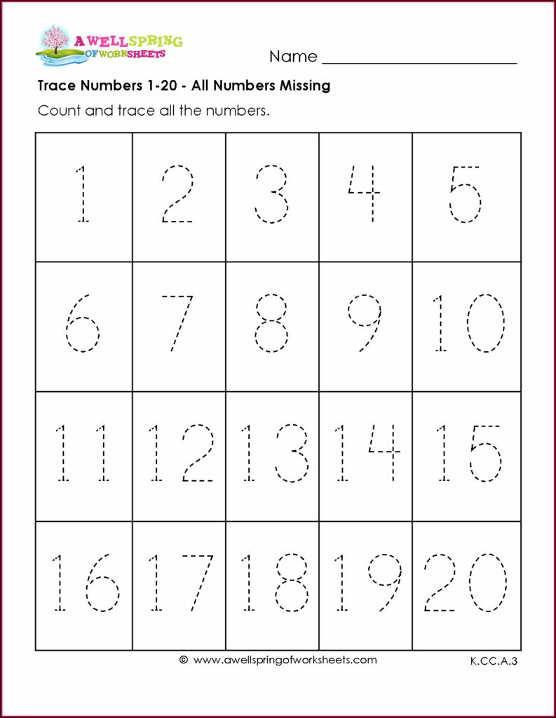 Number Tracing Worksheets 1 50 Free | Printable Worksheets