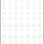 Number Tracing Worksheets For Kindergarten  1 10 – Ten