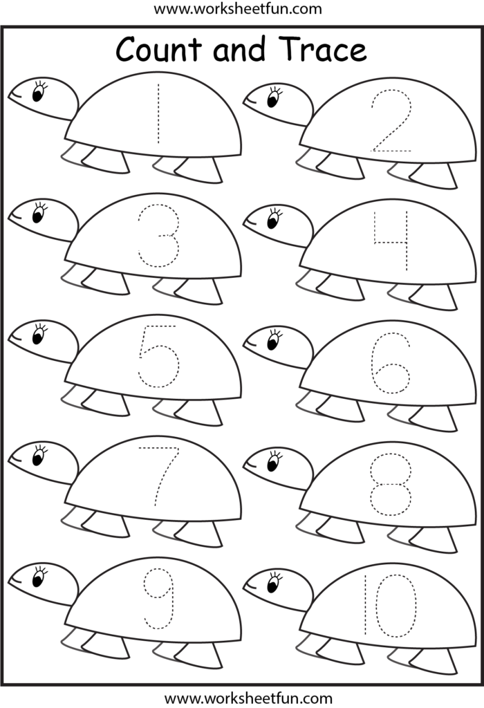 Number Tracing Worksheets For Kindergarten  1 10 – Ten