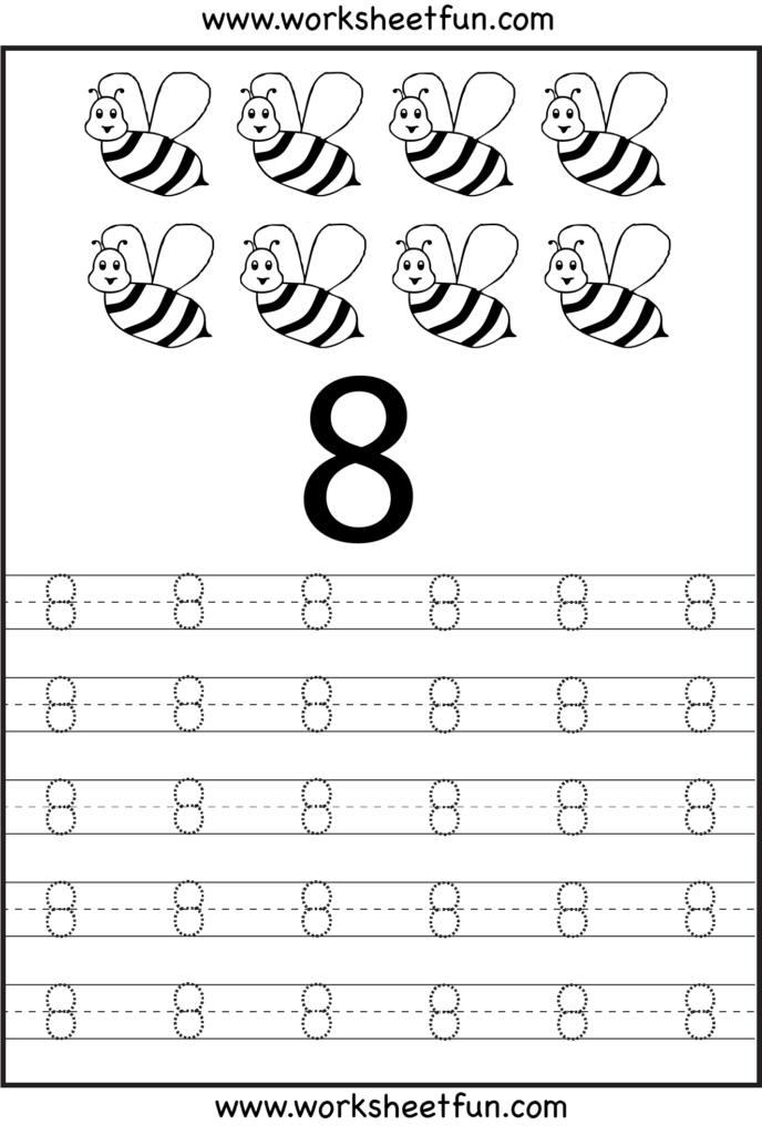 Number Tracing Worksheets For Kindergarten  1 10 – Ten