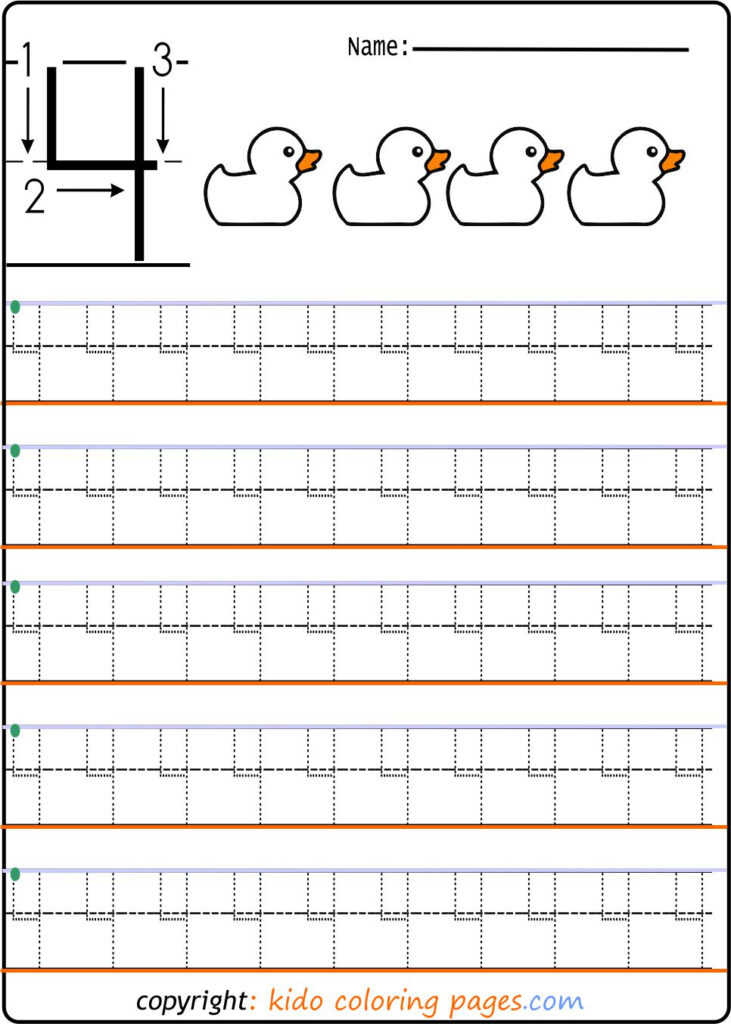 Number Tracing Worksheets For Preschool Kids Coloring