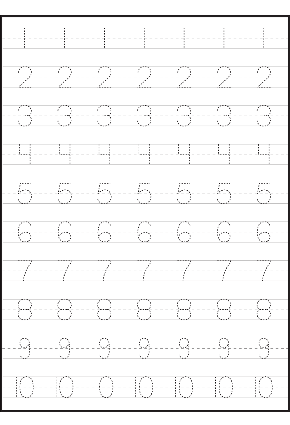 Number Worksheets For Children | Tracing Worksheets