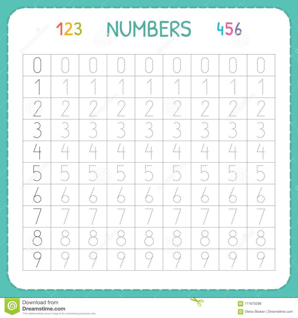 Numbers For Kids. Worksheet For Kindergarten And Preschool Numbers For Kids. Worksheet For Kindergarten And Preschool