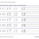 Numbers Tracing: 11 15 | Kindergarten Math Worksheets