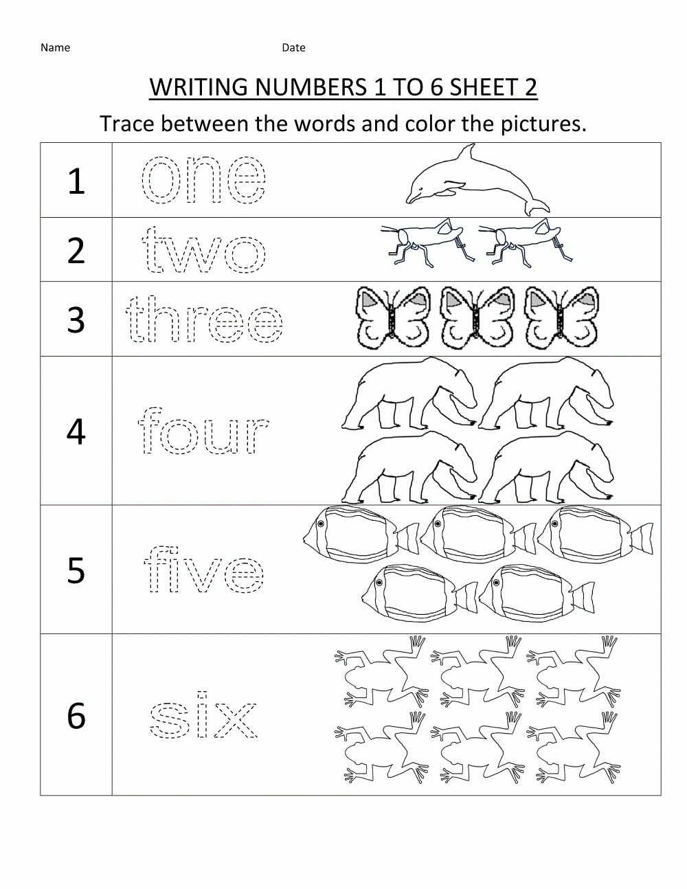 Numbers Worksheets For Children | Phonics Worksheets Grade 1